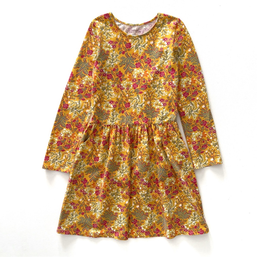 Garnet Hill Girls' Olivia Organic-Cotton Dress in Floral Print Size Large